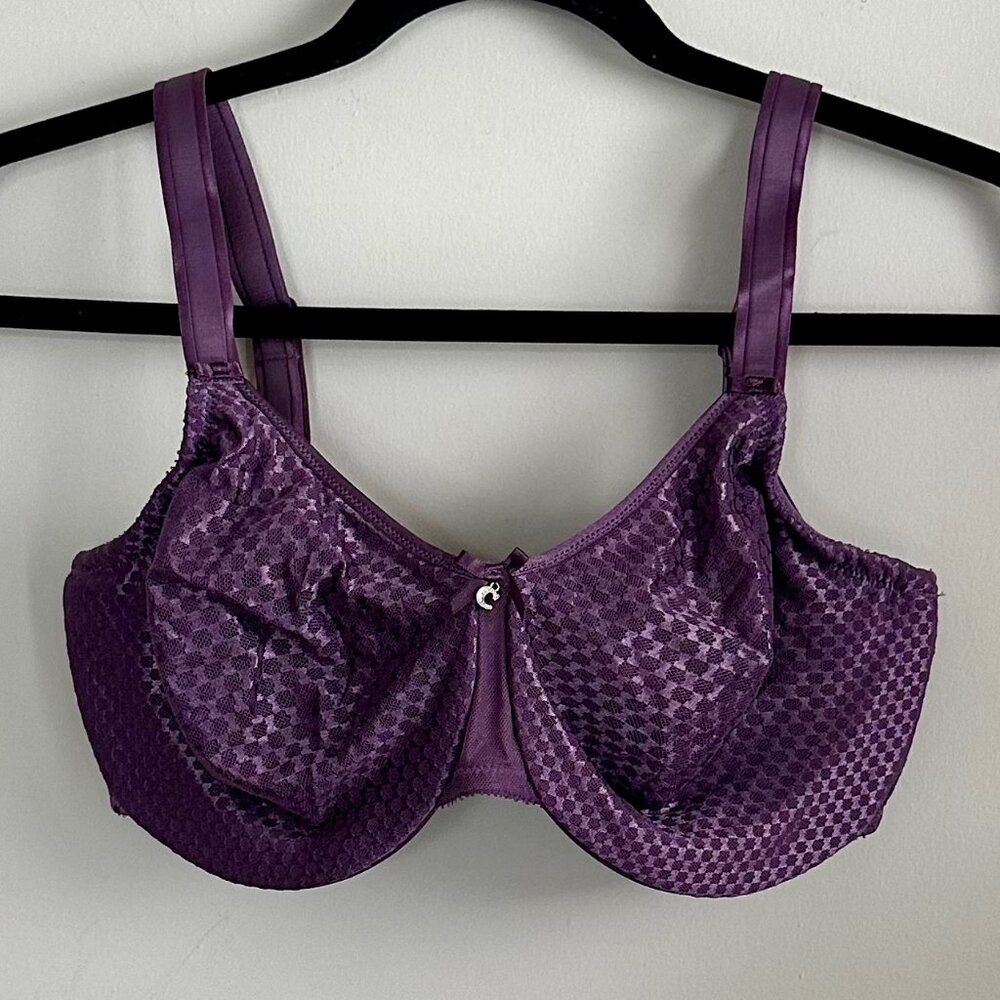 CHANTELLE C Magnifique Nouveau Seamless Unlined Minimizer Purple Bra 32G (4D)